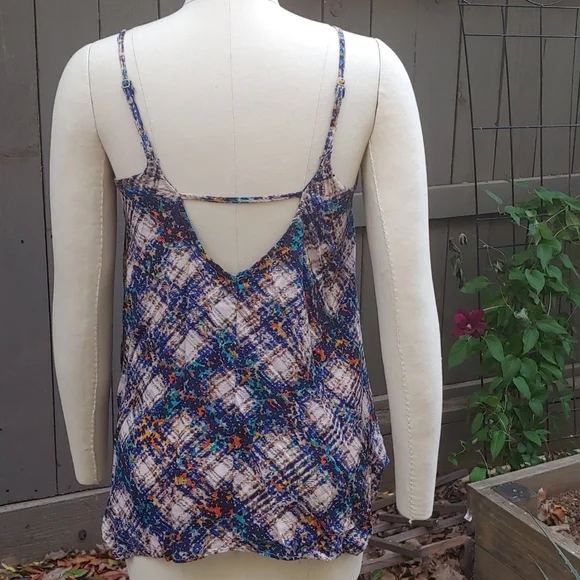 Mossimo Funky plaid tank retro look flirty back S - Picture 2 of 7